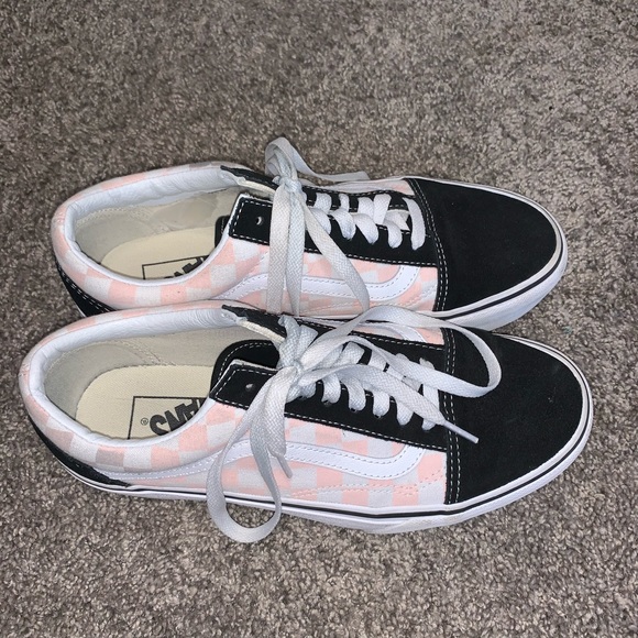 Vans Shoes - pink checkered old skool vans
